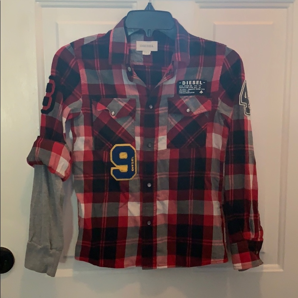 Diesel Flannel Snap Button Shirt - Size 10